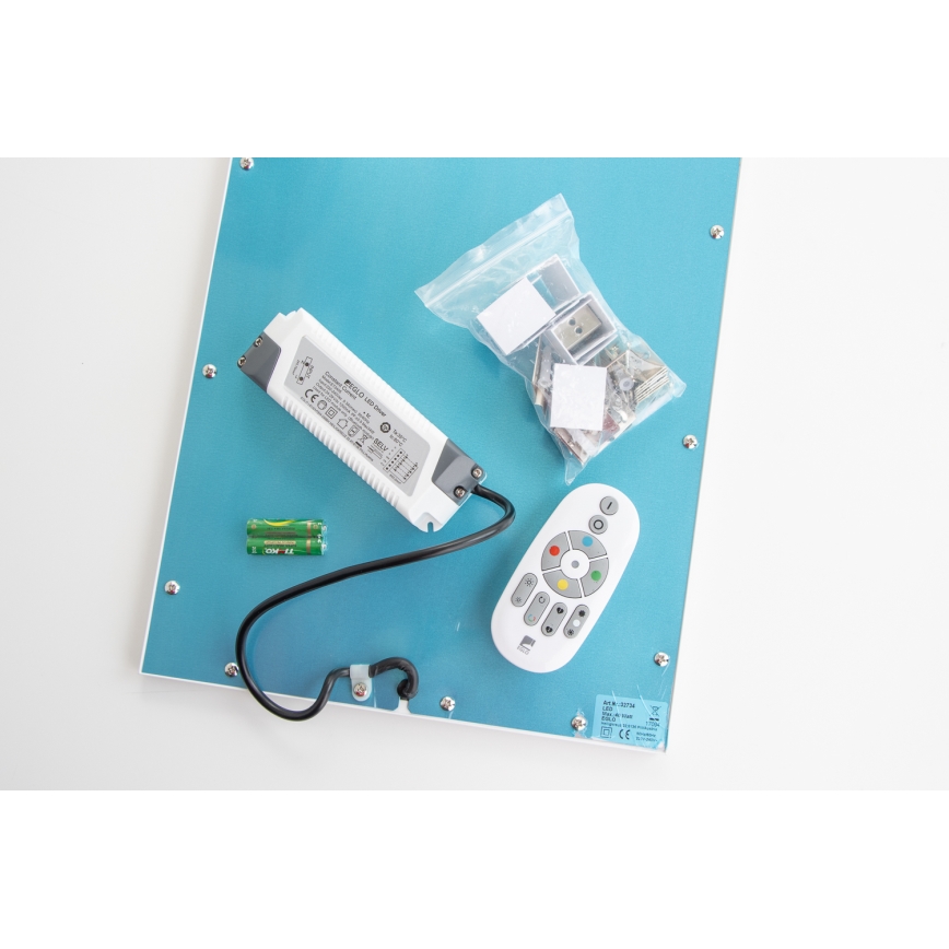 Eglo 32734 - LED RGBW Stmívatelný přisazený 2v1 SALOBRENA-C LED/34W/230V bílá + dálkové ovládání