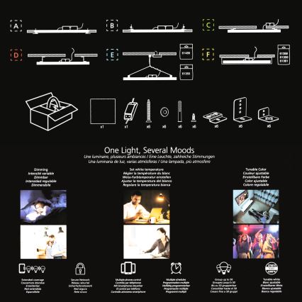 Eglo 32734 - LED RGBW Stmívatelný přisazený 2v1 SALOBRENA-C LED/34W/230V bílá + dálkové ovládání