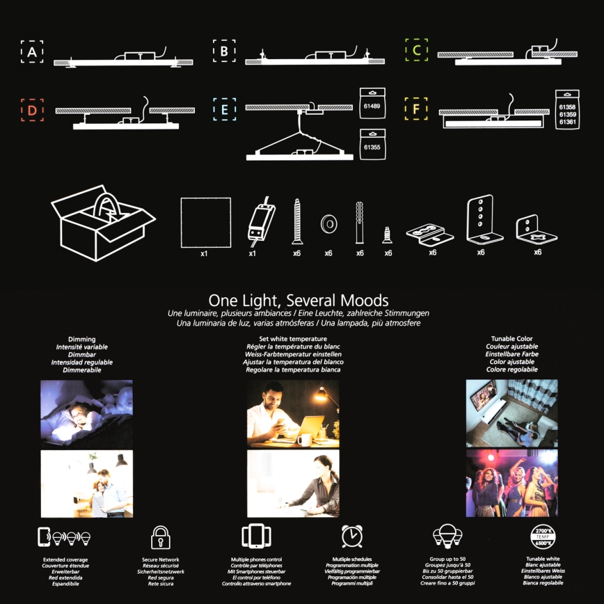 Eglo 32734 - LED RGBW Stmívatelný přisazený 2v1 SALOBRENA-C LED/34W/230V bílá + dálkové ovládání
