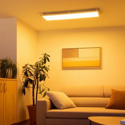 Eglo 32734 - LED RGBW Stmívatelný přisazený 2v1 SALOBRENA-C LED/34W/230V bílá + dálkové ovládání