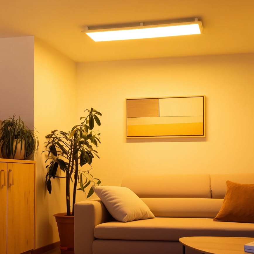 Eglo 32734 - LED RGBW Stmívatelný přisazený 2v1 SALOBRENA-C LED/34W/230V bílá + dálkové ovládání