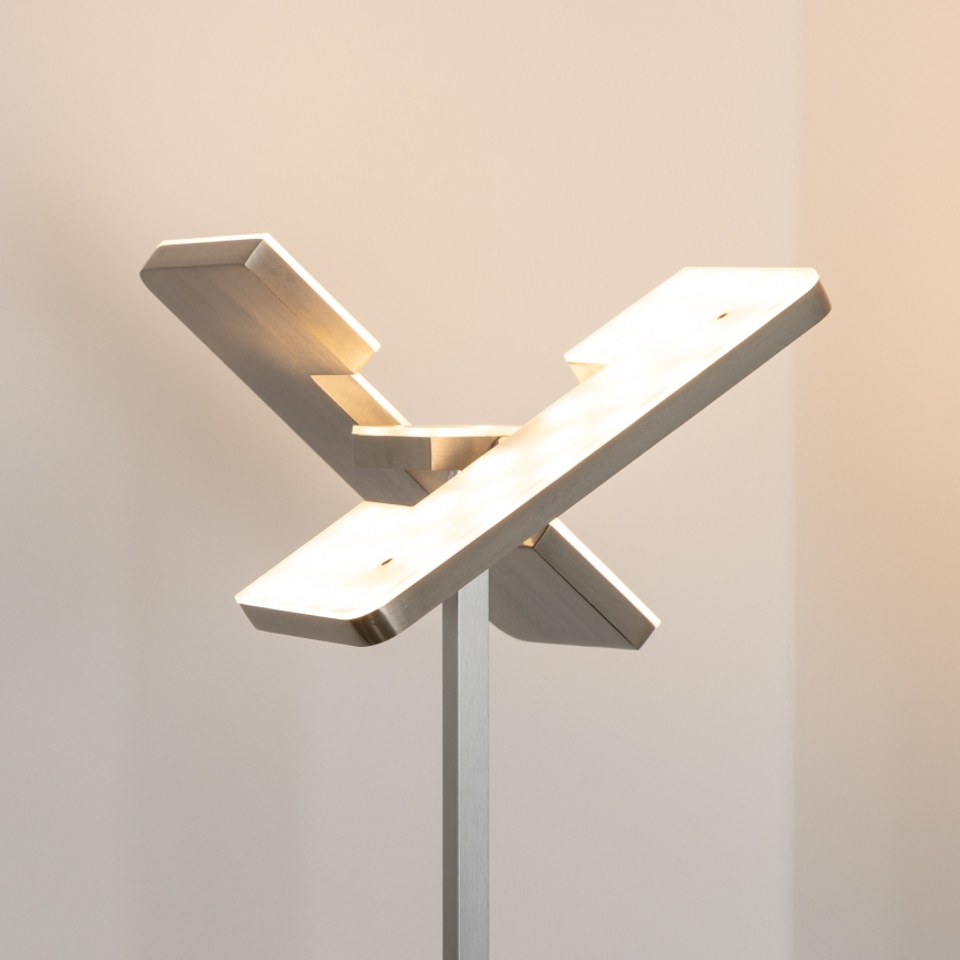 Eglo 33182 - LED Stmívatelná stojací lampa SOLANO 1xLED/26W/230V +1xLED/3,2W 3000K matný chrom