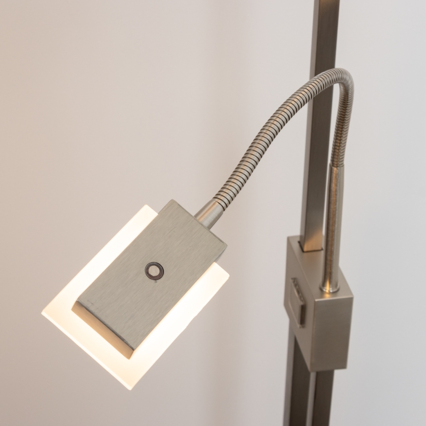 Eglo 33182 - LED Stmívatelná stojací lampa SOLANO 1xLED/26W/230V +1xLED/3,2W 3000K matný chrom