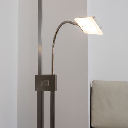 Eglo 33182 - LED Stmívatelná stojací lampa SOLANO 1xLED/26W/230V +1xLED/3,2W 3000K matný chrom