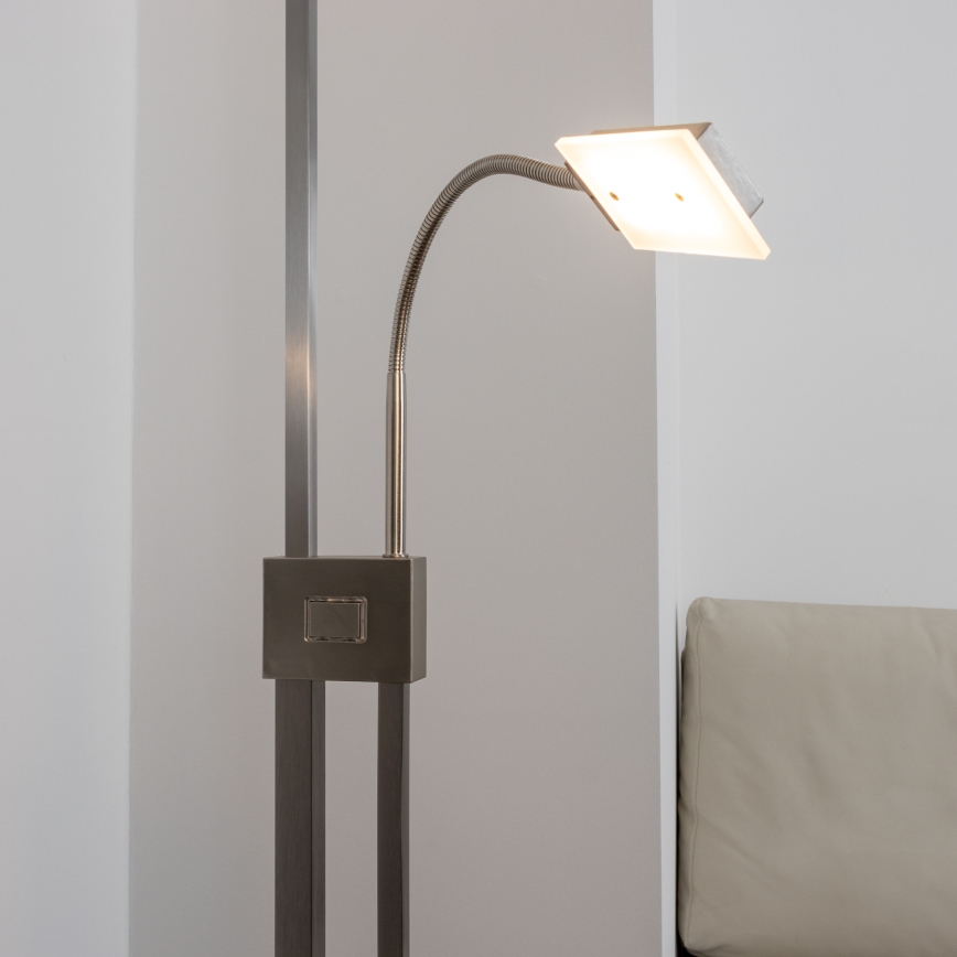 Eglo 33182 - LED Stmívatelná stojací lampa SOLANO 1xLED/26W/230V +1xLED/3,2W 3000K matný chrom