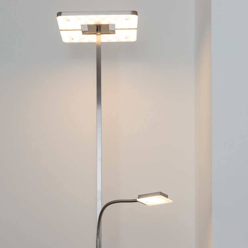 Eglo 33182 - LED Stmívatelná stojací lampa SOLANO 1xLED/26W/230V +1xLED/3,2W 3000K matný chrom