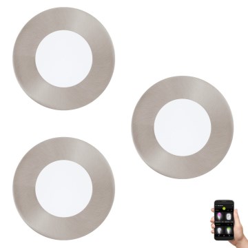 Eglo 33216 - SADA 3x LED RGBW Stmívatelné podhledové svítidlo FUEVA-C LED/3W/230V pr. 8,5 cm