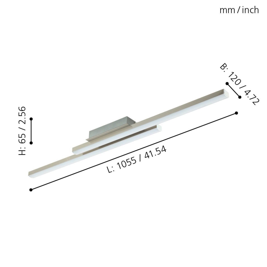 Eglo 33229 - LED RGBW Stmívatelný přisazený lustr FRAIOLI-C LED/34W/230V 2700-6500K matný chrom