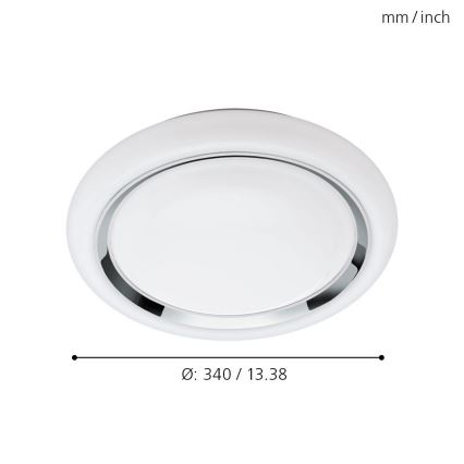 Eglo 33254 - LED RGBW Stmívatelné stropní svítidlo CAPASSO-C LED/17W/230V 2700-6500K pr. 34 cm