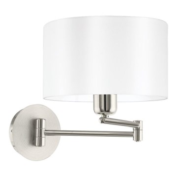 Eglo 33269 - Nástěnné svítidlo PASTERI 1xE27/60W/230V matný chrom/bílá