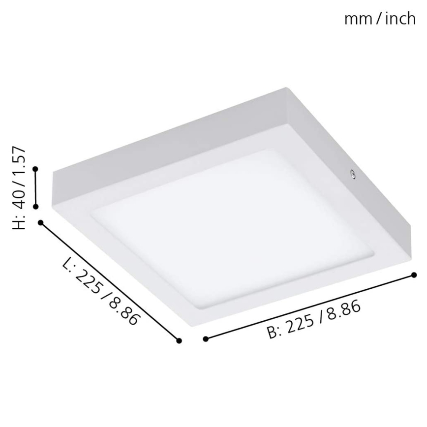 Eglo 33316 - LED RGBW Stmívatelné stropní svítidlo FUEVA-C LED/15,6W/230V 2700-6500K 22,5x22,5 cm bílá