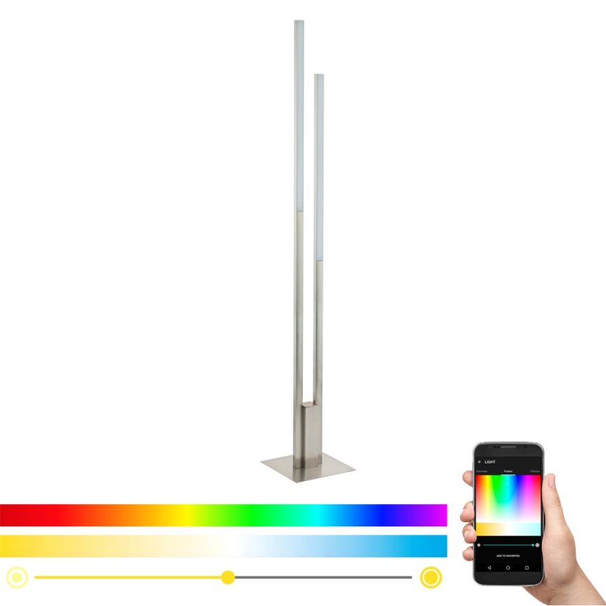 Eglo 33323 - LED RGBW Stmívatelná stojací lampa FRAIOLI-C LED/34W/230V 2700-6500K matný chrom