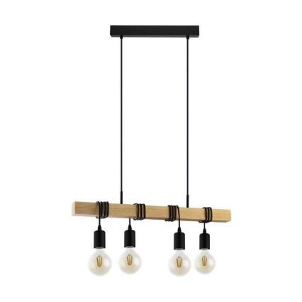 Eglo 33378 - LED Lustr na lanku TOWNSHEND 4xE27/4W/230V 2200K béžová/černá
