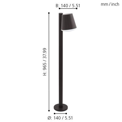 Eglo 33561 - LED Stmívatelná venkovní lampa CALDIERO-C 1xE27/9W/230V IP44 antracit
