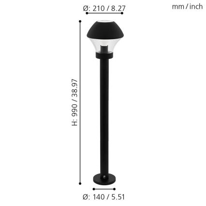 Eglo 33568 - LED Stmívatelná venkovní lampa VERLUCCA-C 1xE27/9W/230V IP44