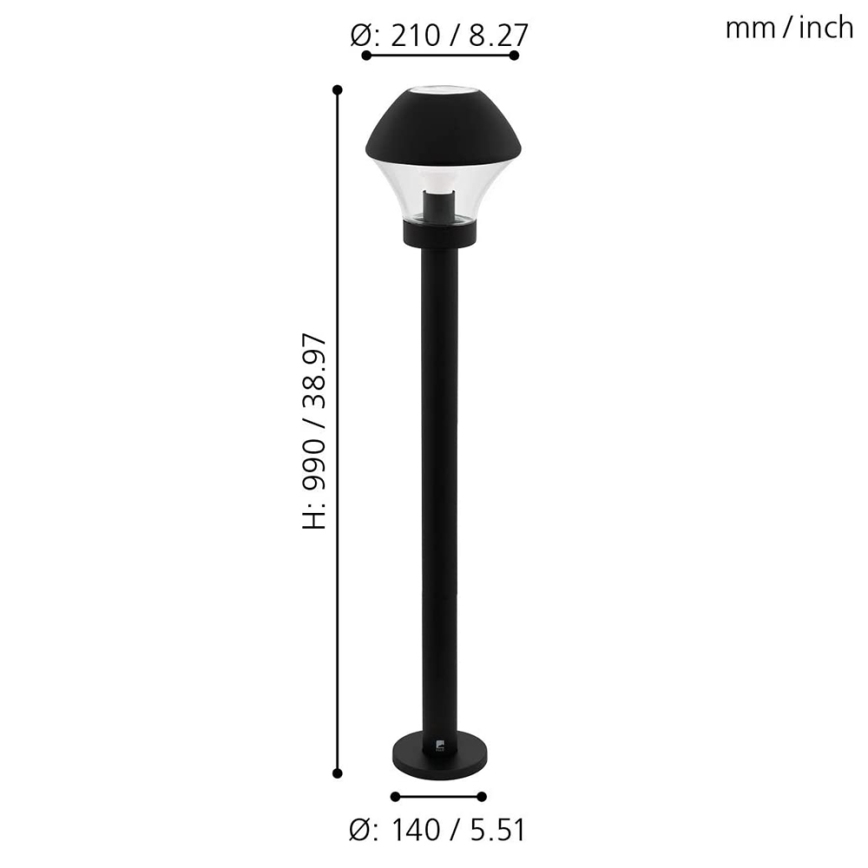 Eglo 33568 - LED Stmívatelná venkovní lampa VERLUCCA-C 1xE27/9W/230V IP44