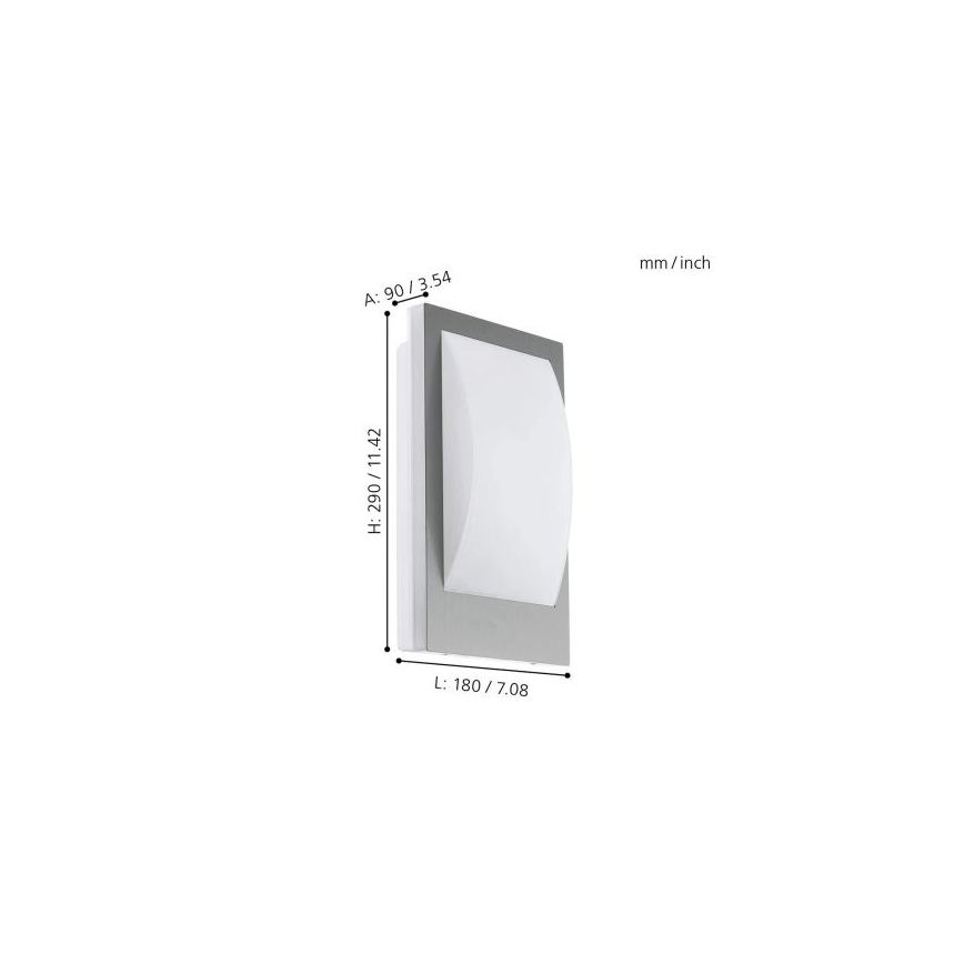 Eglo 33569 - LED Venkovní nástěnné svítidlo VERRES-C 1xE27/9W/230V IP44 matný chrom