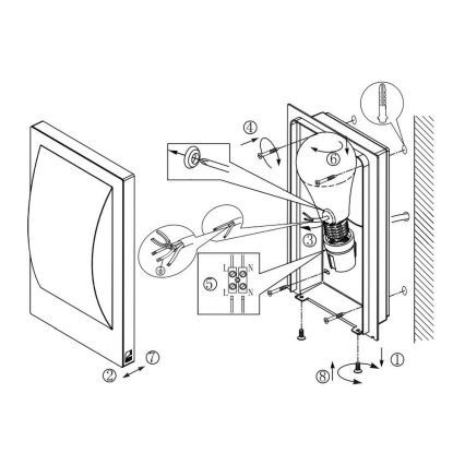Eglo 33569 - LED Venkovní nástěnné svítidlo VERRES-C LED/9W/230V IP44 matný chrom