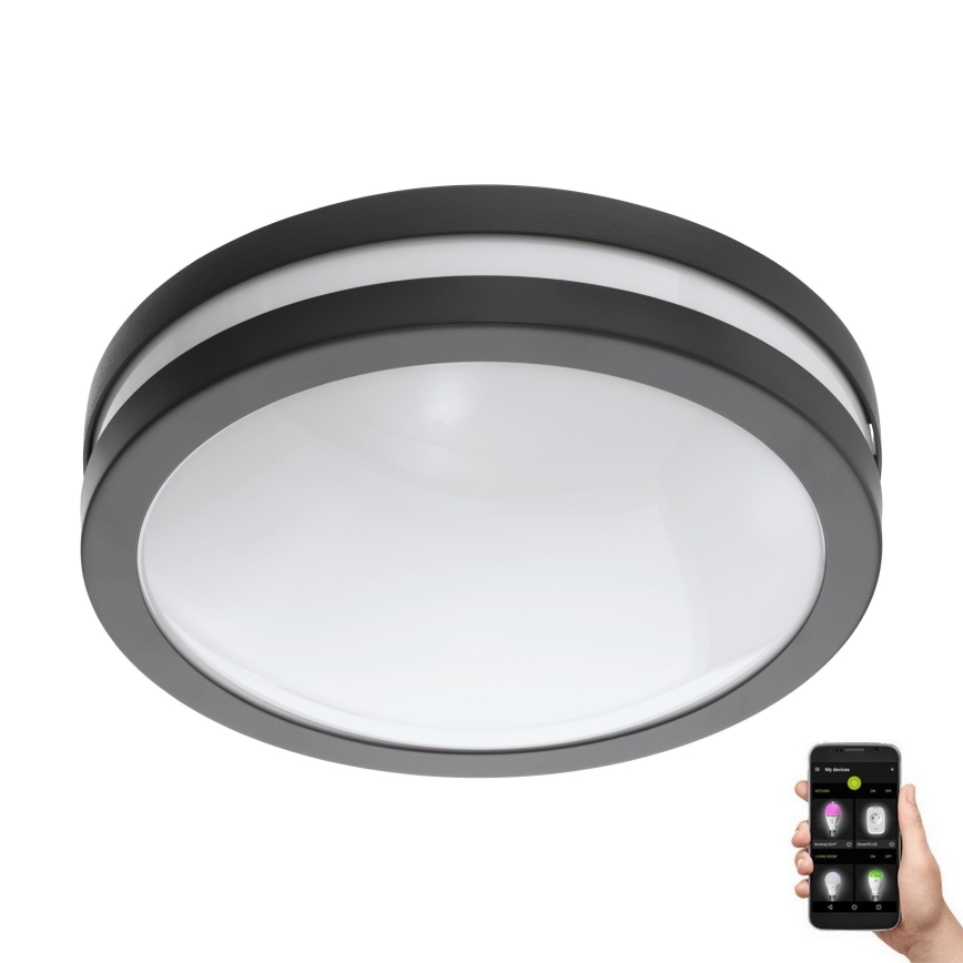 Eglo 33571 - LED Stmívatelné koupelnové stropní svítidlo LOCANA-C LED/14W/230V IP44 antaracit