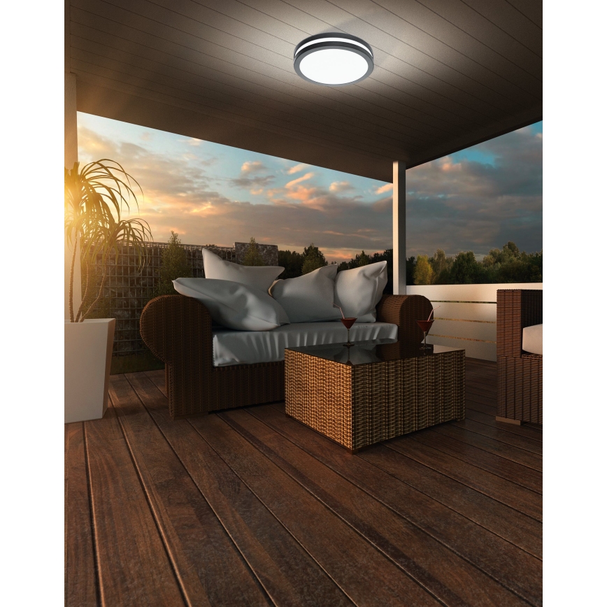 Eglo 33571 - LED Stmívatelné koupelnové stropní svítidlo LOCANA-C LED/14W/230V IP44 antaracit