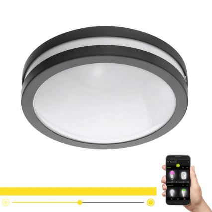 Eglo 33571 - LED Stmívatelné koupelnové stropní svítidlo LOCANA-C LED/14W/230V IP44 antaracit