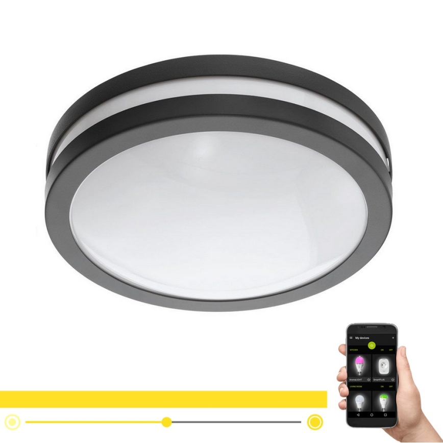 Eglo 33571 - LED Stmívatelné koupelnové stropní svítidlo LOCANA-C LED/14W/230V IP44 antaracit