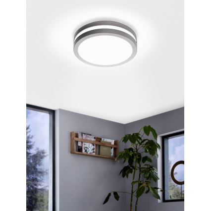 Eglo 33572 - LED Stmívatelné koupelnové stropní svítidlo LOCANA-C LED/14W/230V IP44 stříbrná