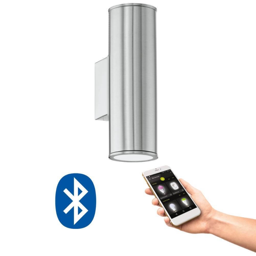 Eglo 33582 - LED RGBW Stmívatelné venkovní nástěnné osvětlení RIGA 2xGU10/5W/230V IP44