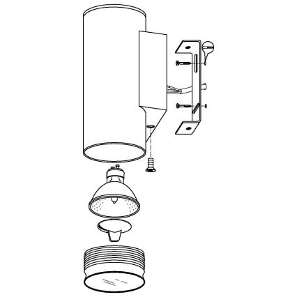 Eglo 33582 - LED RGBW Stmívatelné venkovní nástěnné osvětlení RIGA 2xGU10/5W/230V IP44