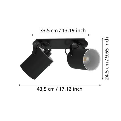 Eglo 33646 - Bodové svítidlo VILLABATE 2xE27/10W/230V