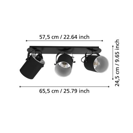 Eglo 33647 - Bodové svítidlo VILLABATE 3xE27/10W/230V