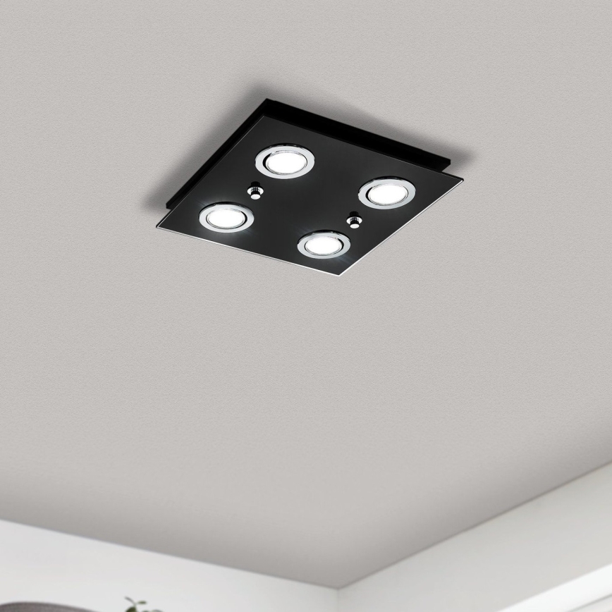 Eglo 33804 - LED Stropní svítidlo GRATTINO 4xGU10/2,8W/230V 3000K černá