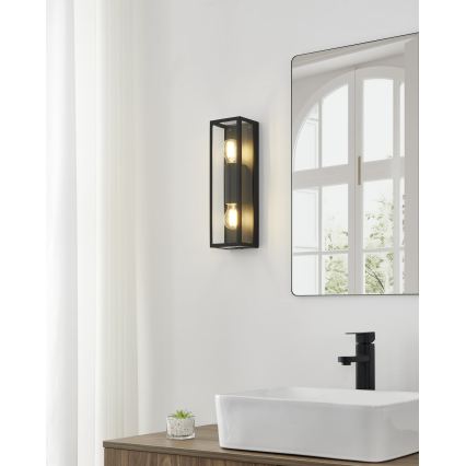 Eglo 33856 - Venkovní nástěnné svítidlo ALAMONTE 2xE27/60W/230V IP44 černá
