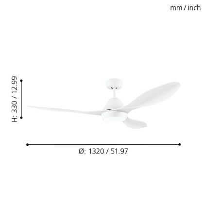 Eglo - LED Stropní ventilátor LED/18W/230V + DO