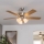 Eglo 35077 - Stropní ventilátor LAS PALMAS 3xE27/40W/230V matný chrom/hnědá