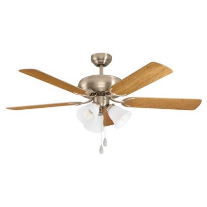 Eglo 35077 - Stropní ventilátor LAS PALMAS 3xE27/40W/230V matný chrom/hnědá