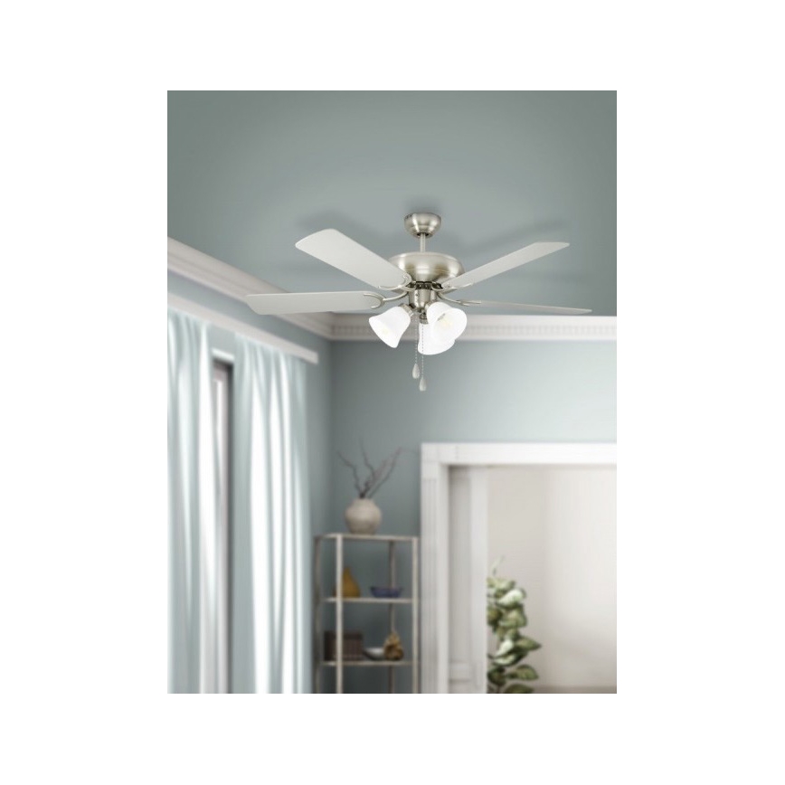 Eglo 35077 - Stropní ventilátor LAS PALMAS 3xE27/40W/230V matný chrom/šedá
