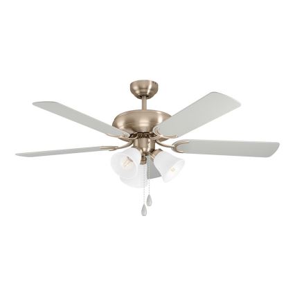 Eglo 35077 - Stropní ventilátor LAS PALMAS 3xE27/40W/230V matný chrom/šedá