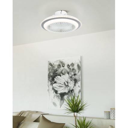 Eglo - LED Stmívatelný stropní ventilátor LED/25,5W/230V bílá/šedá 2700-6500K + dálkové ovládání