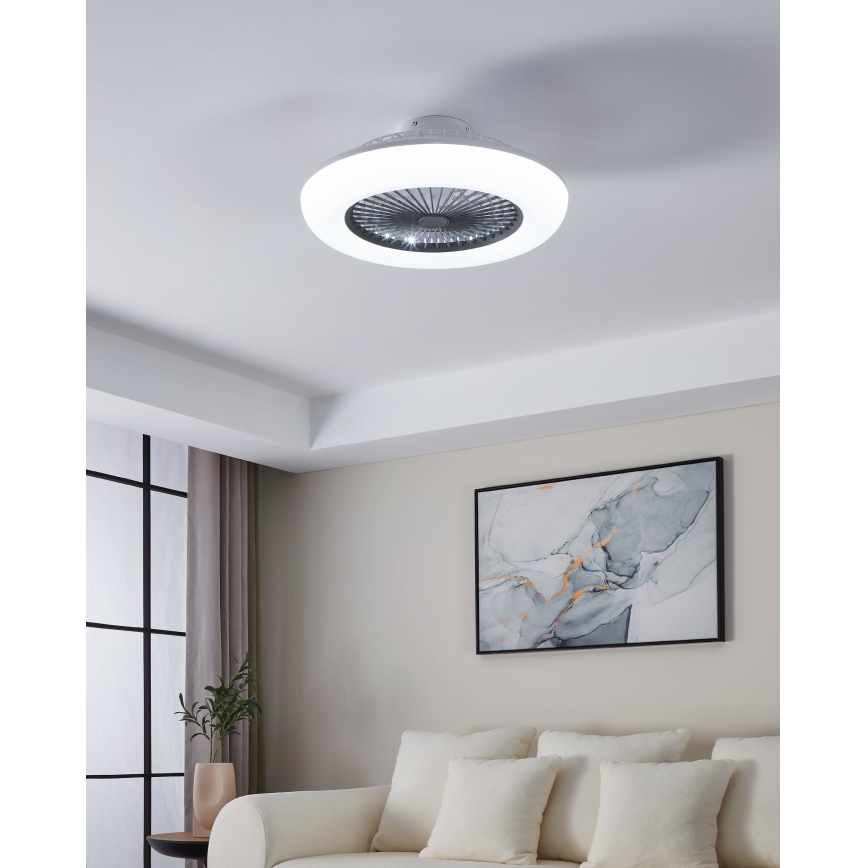 Eglo - LED Stmívatelný stropní ventilátor 3xLED/12,6W/230V 2700-6500K pr. 55 cm šedá + dálkové ovládání
