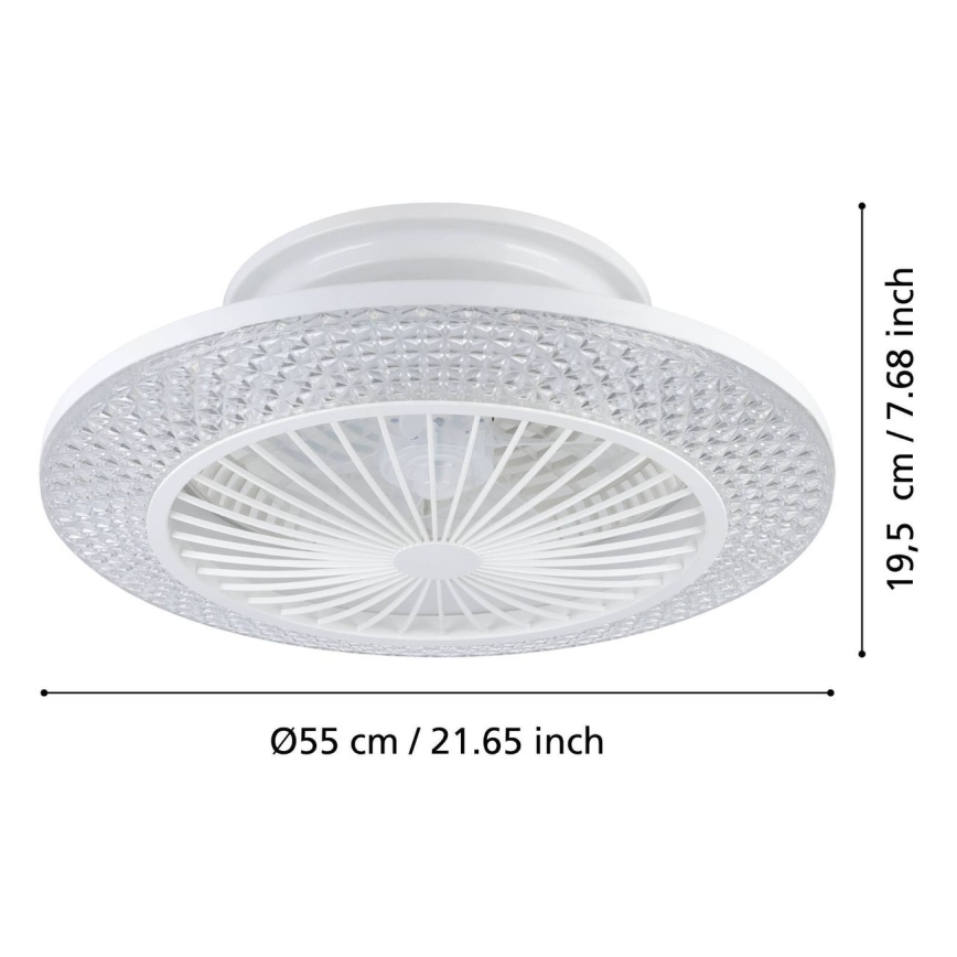 Eglo - LED Stmívatelný stropní ventilátor 3xLED/12,6W/230V 2700-6500K pr. 55 cm bílá + dálkové ovládání