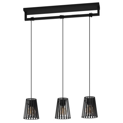 Eglo - Lustr na lanku 3xE27/40W/230V černá