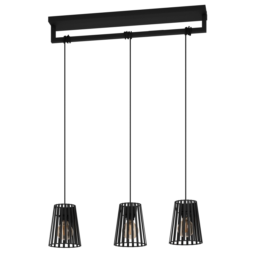 Eglo - Lustr na lanku 3xE27/40W/230V černá