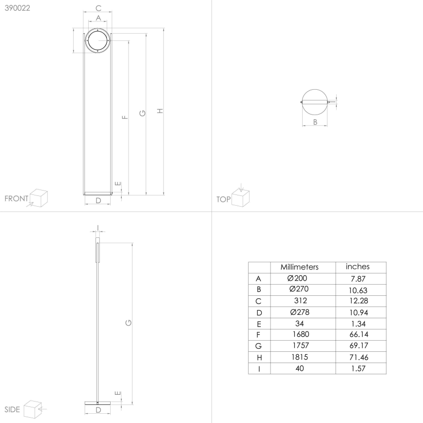 Eglo - LED Stmívatelná stojací lampa LED/20W/230V 3000K černá