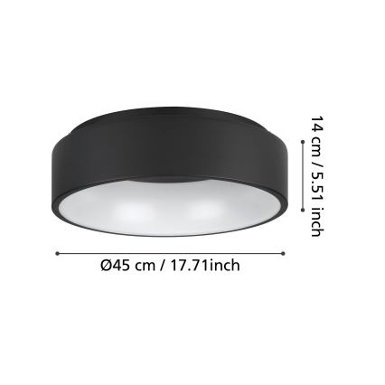 Eglo - LED Stmívatelné stropní svítidlo LED/25,5W/230V 3000K černá