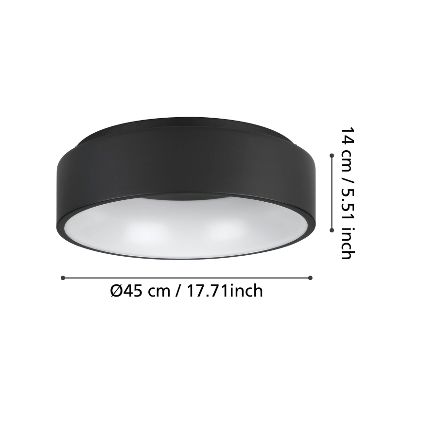Eglo - LED Stmívatelné stropní svítidlo LED/25,5W/230V 3000K černá