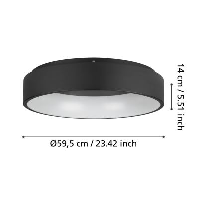 Eglo - LED Stmívatelné stropní svítidlo LED/35,2W/230V 3000K černá