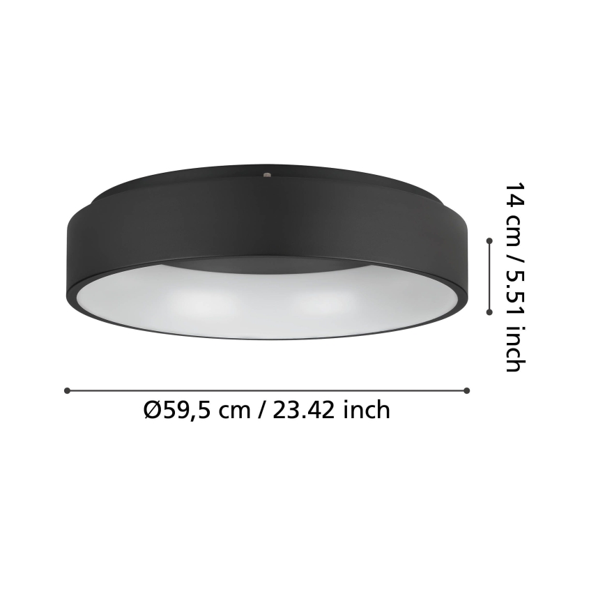 Eglo - LED Stmívatelné stropní svítidlo LED/35,2W/230V 3000K černá