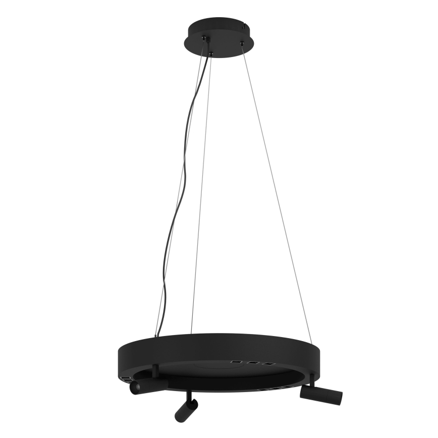 Eglo - LED Stmívatelný lustr na lanku 3xLED/8W/230V + 3xLED/8,5W 3000K černá + dálkové ovládání