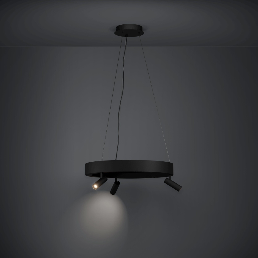 Eglo - LED Stmívatelný lustr na lanku 3xLED/8W/230V + 3xLED/8,5W 3000K černá + dálkové ovládání